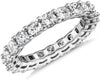 14K Gold Plated Eternity Ring for Women, Stackable Love Wedding Band - main view