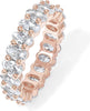 Oval Wedding Band for Women - 14K Gold Plated Statement Eternity Ring - view 7