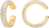 14K Gold Plated CZ Ear Cuff Earrings for Women, Clip On Cartilage - main view
