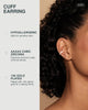 14K Gold Plated CZ Ear Cuff Earrings for Women, Clip On Cartilage - view 2