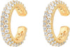 14K Gold Plated CZ Ear Cuff Earrings for Women, Clip On Cartilage - view 4