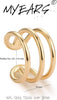 Women Ear Cuff Earring Gold Non Pierced Ear Cartilage Clip on Wrap Hoop 14K Gold Filled Tiny Boho Beach Simple Minimalist Delicate Handmade - view 5