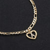Gold Initial Pendant Necklace Anklet Bracelet for Women 14K Gold Plated Figaro Chain Letter Initial Heart Necklace Anklets Alphabet Foot Jewelry - view 5