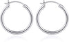 Hoop Earrings for Women, 14K Gold Plated Earrings - 2pcs-20mm-silver-plated