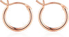 Hoop Earrings for Women, 14K Gold Plated Earrings - 2pcs-13mm-Rose gold plated