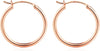Hoop Earrings for Women, 14K Gold Plated Earrings - 2pcs-25mm-Rose gold plated