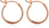Hoop Earrings for Women, 14K Gold Plated Earrings - 2pcs-15mm-Rose gold plated