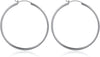 Hoop Earrings for Women, 14K Gold Plated Earrings - 2pcs-50mm-silver-plated