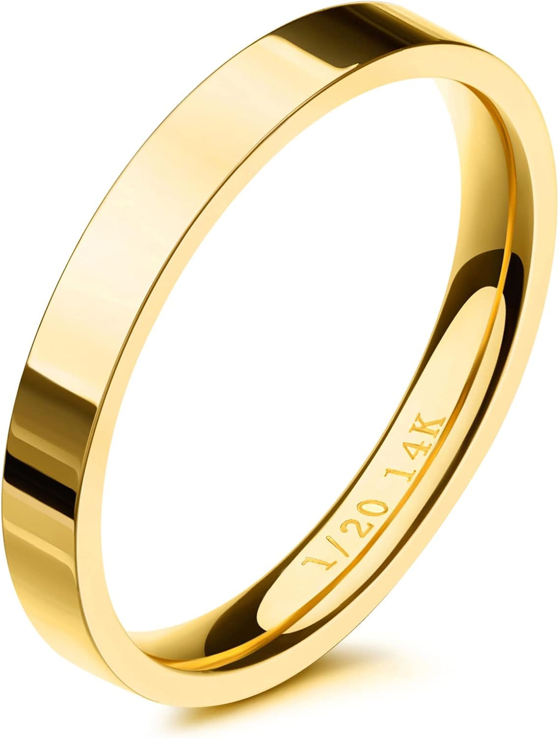 3mm 14K Gold Filled Rings for Women, Stacking Band - main view