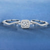 18K White Gold Plated Cubic Zirconia Three-in-One Halo Wedding Engagement Promise Eternity Ring for Women - view 4