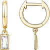 14K Gold Plated Dainty Motif Charms Huggie Hoop Earrings for Women - main view
