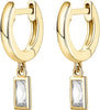 14K Gold Plated Dainty Motif Charms Huggie Hoop Earrings for Women - view 4