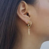 Dagger Hoop Cuff Earrings S925 Sterling Silver Cubic Zirconia Cartilage Earrings Huggie Ear Piercing Sword Small Dangle Drop for Women Bff Stylish - view 4