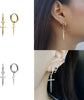 Dagger Hoop Cuff Earrings S925 Sterling Silver Cubic Zirconia Cartilage Earrings Huggie Ear Piercing Sword Small Dangle Drop for Women Bff Stylish - view 5