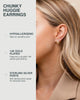 14K Gold Plated Chunky Huggie Earrings for Women, Small Hoop Earrings - view 2