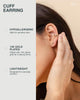 14K Gold Plated 925 Sterling Silver Round Huggie Ear Cuff Earrings for Women Clip On Cartilage Cuff Earrings - view 2