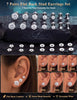 20G Flat Back Stud Earrings for Women Sensitive Ears - view 2
