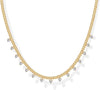 Layering Necklace for Women with 14K Gold Plated Station CZ Chain Layered Necklaces for Women Simulated Diamond Necklace Dainty Necklace Chain - Yellow Gold Floating