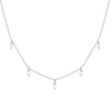 Layering Necklace for Women with 14K Gold Plated Station CZ Chain Layered Necklaces for Women Simulated Diamond Necklace Dainty Necklace Chain - White Gold Pearl