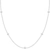 Layering Necklace for Women with 14K Gold Plated Station CZ Chain Layered Necklaces for Women Simulated Diamond Necklace Dainty Necklace Chain - White Gold Station