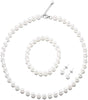 8mm Pearl Jewelry Set for Women, Necklace Bracelet Earrings - main view