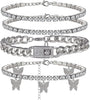 Butterfly Ankle Bracelet for Women Rhinestone Anklets Bulk Adjustable Layered Beach Ankle Bracelet Braided Chain Anklet Charm Ankle Bracelet Jewerly - main view