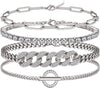 Butterfly Ankle Bracelet for Women Rhinestone Anklets Bulk Adjustable Layered Beach Ankle Bracelet Braided Chain Anklet Charm Ankle Bracelet Jewerly - silver circle