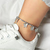 Butterfly Ankle Bracelet for Women Rhinestone Anklets Bulk Adjustable Layered Beach Ankle Bracelet Braided Chain Anklet Charm Ankle Bracelet Jewerly - view 5