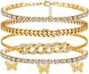 Butterfly Ankle Bracelet for Women Rhinestone Anklets Bulk Adjustable Layered Beach Ankle Bracelet Braided Chain Anklet Charm Ankle Bracelet Jewerly - 3 cuban gold