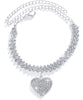 Butterfly Ankle Bracelet for Women Rhinestone Anklets Bulk Adjustable Layered Beach Ankle Bracelet Braided Chain Anklet Charm Ankle Bracelet Jewerly - LX silver heart