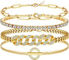 Butterfly Ankle Bracelet for Women Rhinestone Anklets Bulk Adjustable Layered Beach Ankle Bracelet Braided Chain Anklet Charm Ankle Bracelet Jewerly - gold circle
