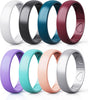 Silicone Rings for Women - Heart [I Love U] Pattern Airflow Inner Grooves Breathable Rubber Wedding Ring Silicone Wedding Bands for Women - 8 Rings / - main view