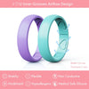 Silicone Rings for Women - Heart [I Love U] Pattern Airflow Inner Grooves Breathable Rubber Wedding Ring Silicone Wedding Bands for Women - 8 Rings / - view 2