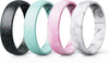 Silicone Rings for Women - Heart [I Love U] Pattern Airflow Inner Grooves Breathable Rubber Wedding Ring Silicone Wedding Bands for Women - 8 Rings / - view 5