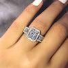 925 Sterling Silver Shiny Full Diamond Ring Cubic Zirconia Cocktail Rings CZ Eternity Engagement Wedding Band Ring for Women ( Us Code 7) - view 2