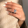 925 Sterling Silver Shiny Full Diamond Ring Cubic Zirconia Cocktail Rings CZ Eternity Engagement Wedding Band Ring for Women ( Us Code 7) - view 3