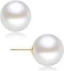 18K Gold Plated 925 Sterling Silver Shell Pearl Stud Earrings - main view