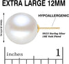 18K Gold Plated 925 Sterling Silver Shell Pearl Stud Earrings - view 2