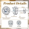 18K Gold Plated Halo Stud Earrings 925 Sterling Silver Cubic Zirconia Stud Earrings Round Square Diamonique Stud Earrings Set for Women - view 4