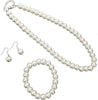 Fashion Classic Faux Pearl Jewelry Set Necklace Bracelet Earrings for Women Best Gift - main view
