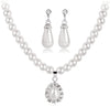 Fashion Classic Faux Pearl Jewelry Set Necklace Bracelet Earrings for Women Best Gift - White water drop