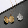 Vintage Engraved Flower Empaistic Photo Locket Hold Picture Oval Round Pendant Necklace Antique Carved Pattern Souvenir Memorial Clavicle Jewelry for - view 4