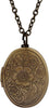 Vintage Engraved Flower Empaistic Photo Locket Hold Picture Oval Round Pendant Necklace Antique Carved Pattern Souvenir Memorial Clavicle Jewelry for - bronze
