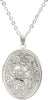 Vintage Engraved Flower Empaistic Photo Locket Hold Picture Oval Round Pendant Necklace Antique Carved Pattern Souvenir Memorial Clavicle Jewelry for - silver
