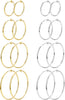 8 Pairs Clip On Hoop Earrings Stainless Steel Clip On Earrings for Women Fake Hoop Earring Spring Hoop Earring For Non-Pierced Ears - main view