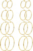 8 Pairs Clip On Hoop Earrings Stainless Steel Clip On Earrings for Women Fake Hoop Earring Spring Hoop Earring For Non-Pierced Ears - A:Gold Tone