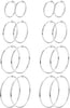 8 Pairs Clip On Hoop Earrings Stainless Steel Clip On Earrings for Women Fake Hoop Earring Spring Hoop Earring For Non-Pierced Ears - B:Sliver Tone