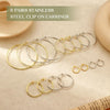 8 Pairs Clip On Hoop Earrings Stainless Steel Clip On Earrings for Women Fake Hoop Earring Spring Hoop Earring For Non-Pierced Ears - view 4