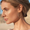 Gold Hoop Earrings for Women, 14K Gold Plated Thin Hoops - view 2
