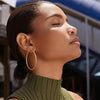 Gold Hoop Earrings for Women, 14K Gold Plated Thin Hoops - view 5